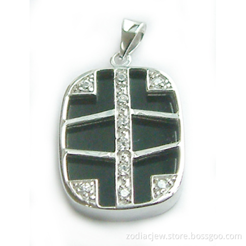 925 sterling silver pendant with agate
